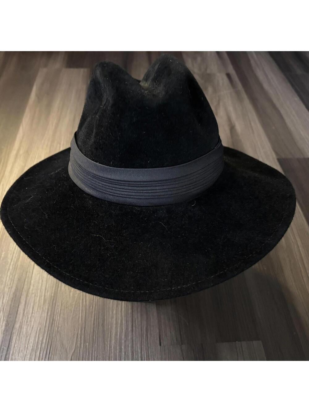 Vintage Bloomingdales Fedora Hat Black USA Made